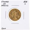 Image 1 : 1875A 20 Francs France Gold Coin