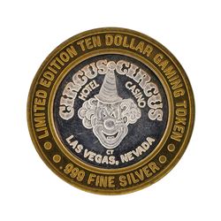 .999 Silver Circus Circus Hotel & Casino $10 Gaming Token Limited Edition