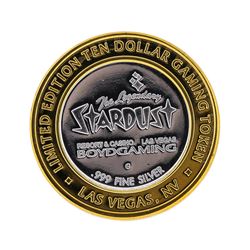 .999 Silver Stardust Resort Las Vegas $10 Casino Gaming Token Limited Edition