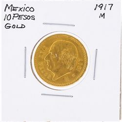 1917M 10 Pesos Mexico Gold Coin