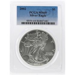 2002 $1 American Silver Eagle Coin PCGS Graded MS69