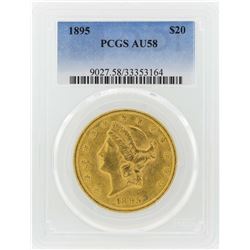 1895 $20 Liberty Head Double Eagle Gold Coin PCGS AU58