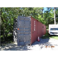 Steel 40' Shipping Container - Sides Dented - Cutout for window or A/C unit.  Wired for Electric Svc