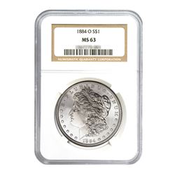 1884-O $1 Morgan Silver Dollar - NGC MS63