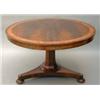 Image 1 : A William IV rosewood breakfast table, the circular top banded in burr maple, on turned octagonal...