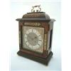 Image 1 : A walnut bracket clock, having twin fusee movement and brass dial with silvered Roman chapter rin...