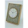 Image 1 : Dreyfous - an easel table clock, the cylinder movement having enamelled Arabic dial, in gilt-bron...