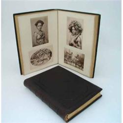 A 19th century leather-bound photograph album, (Vol 5) collected by Captain Edmund Bourke, R.H.,...
