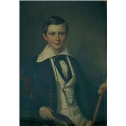 # Josef Kriehuber (1800-1876) Oil on board Portrait of Arthur Russell (1825-1892) seated half-len...