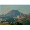 Image 1 : # 19th century Italian/Swiss School Gouache drawing Mountain landscape with monastery, town and g...