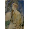 Image 1 : Arthur Ambrose McEvoy (1878-1927) Black ink, watercolour and wash Portrait of an elegant young la...