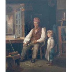 Follower of Frere Oil on panel The Toy Maker Indistinctly signed and dated 12.25ins x 10.5ins...