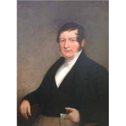 Webster School - Cranbrook Oil on canvas Portrait of Major Briggs wearing black coat, waistcoat a...