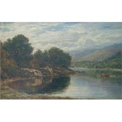 Arthur Perigal RSA (1816-1889) Oil on board 'A Nook on Loch....' Signed and dated 1880, inscribed...
