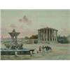 Image 1 : Federico Schianchi (1858-1919) Watercolour - a pair The Tiber, Rome and Figures by a fountain, Ro...