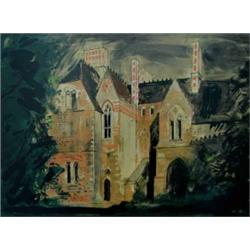 John Piper (1903-1992) Screenprint Milton Ernest Hall, Bedfordshire Signed in pencil and numbered...