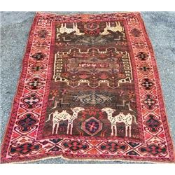 Rare, Unusual Signed & Dated Vintage Asad-Abad Hamedan Rug