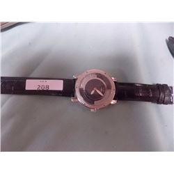 WATCH - NEW MAN'S DIAMOND KING WATCH WITH 6 DIAMONDS - WORKING - RETAIL $300 - BLACK