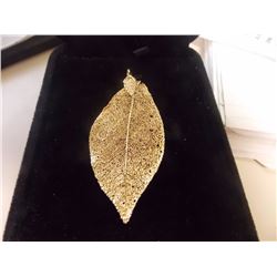PENDANT - GOLD PLATED LEAF GOLD LEAF  PENDANT