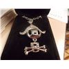 Image 1 : NECKLACE - SKULL - ALIEN & CROSSBONES - LINK CHAIN