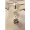 Image 2 : PENDANT - PINK CUBIC ZIRCONIAN CRYSTAL SET IN 925 SILVER SETTING - TAGGED AT $59.99