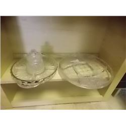 SHELF LOT CRYSTAL - 2 PLATTERS