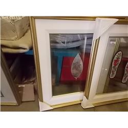 PICTURE - DRAGON LEAF - DOUBLE BEVELLED GLASS - GOLD FRAMED