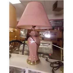 PINK TABLE LAMP + BRASS TABLE LAMP = 2 TTL
