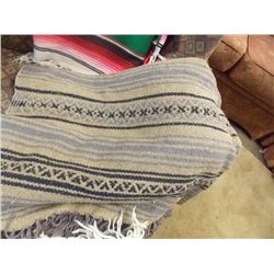 WOOL BLANKET BROWN/ BLUE / BLACK