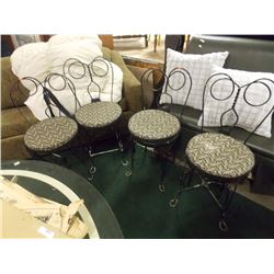 VINTAGE WROUGHT IRON CHAIRS - 4 X BID