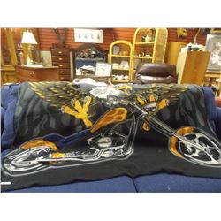 BLANKET- EAGLE AND BIKE - 61" X 44"