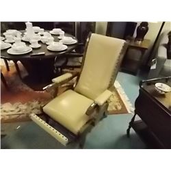 VINTAGE MORRIS CHAIR - LEATHER UPHOLSTERED - GOOD CONDITION