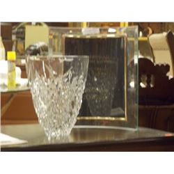LARGE CRYSTAL VASE AND PICTURE FRAME