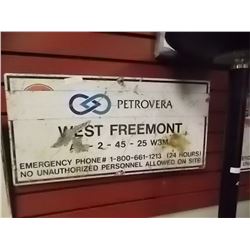 VINTAGE METAL SIGN - PETROVERA  LABLE OVER TOP GULF IMAGE