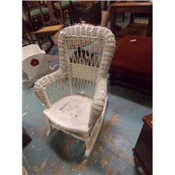 WICKER TODDLERS ROCKING CHAIR- WHITE