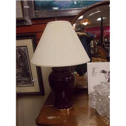 2 BURGANDY TABLE LAMPS