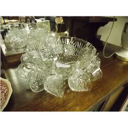 PUNCH BOWL AND GLASSES