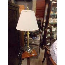 PAIR OF BRASS LAMPS WITH OUTLETS