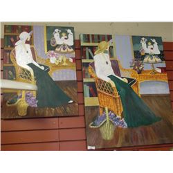 2 PICTURES HAND PAINTED BY C.LAUDER