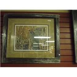 FRAMED LIMITED EDITION - GOLDEN GRASSES - CALIFORNIA QUAIL - GALLERY ESTIMATE $475