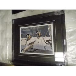 FRAMED LIMITED EDITION - CHICKADEE'S - BRUCE MILLER - GALLERY ESTIMATE $475