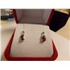 Image 3 : EARRINGS - NEW OVAL FACETTED GARNET IN STERLING SILVER STUD SETTING - RETAIL APPROX. $250