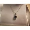 Image 4 : NECKLACE - OVAL FACETTED MYSTIC TOPAZ & GENUINE DIAMOND IN STERLING SILVER SETTING - WITH CHAIN - RE