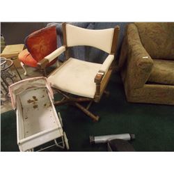 VINTAGE WOODEN UPHOLSTERED ARM CHAIR