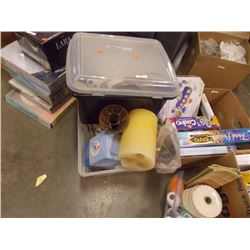 BIN OF WOODEN KITCHEN UTENSILS & MORE