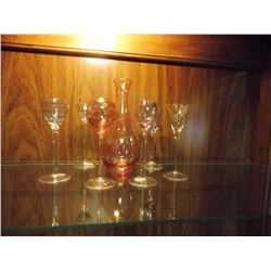 SET OF WINE GLASSES WITH DECANTER