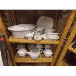 SHELF LOT OF COLLECTABLES AND OTHER - 2 SHELVES TTL