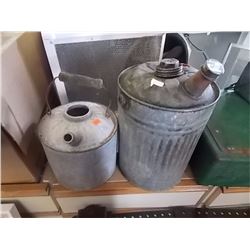 VINTAGE METAL GAS CANS - 2 TTL
