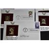 Image 2 : 8 Different Gold Plated First Day Issue Cover Stamps By Postal Commemorative Society