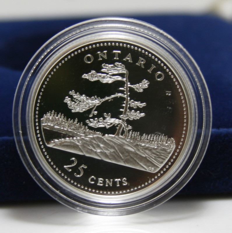 1992 Canada Sterling Silver 25Cent Quarter By RCM Ontario